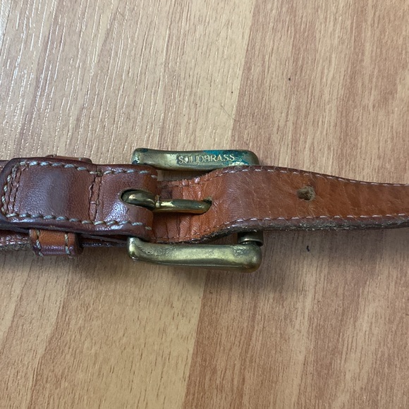 Vintage Dooney Bourke Distressed Pebble Leather Crossbody Bag Taupe British Tan - Picture 6 of 11